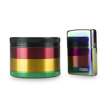 Load image into Gallery viewer, 4 Part 2.5" Aluminium Rasta Grinder with Sifter