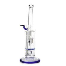 Load image into Gallery viewer, Glass Single Disc Perc Bent Neck Bong Blue HoneyComb