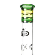 Load image into Gallery viewer, Rasta style beaker bong with coiled spiral perc

