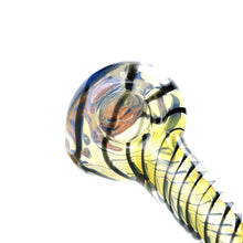 Load image into Gallery viewer, Black Spiral Colour Changing Glass Pipe
