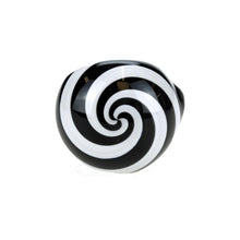 Load image into Gallery viewer, Black and White Spiral Spoon Pipe

