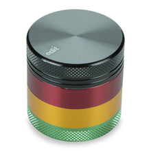 Load image into Gallery viewer, 4 Part 1.5" Aluminium Rasta Pocket Grinder with Sifter
