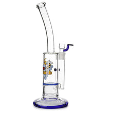Load image into Gallery viewer, Glass Single Disc Perc Bent Neck Bong Blue HoneyComb
