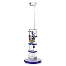 Load image into Gallery viewer, Glass Triple Disc Perc Bong Blue HoneyComb
