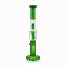 Load image into Gallery viewer, Straight Tube Bong with Ice Notches and Splash Guard Green
