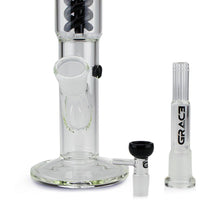 Load image into Gallery viewer, Straight Tube Spiral Perc Bong Black Cane
